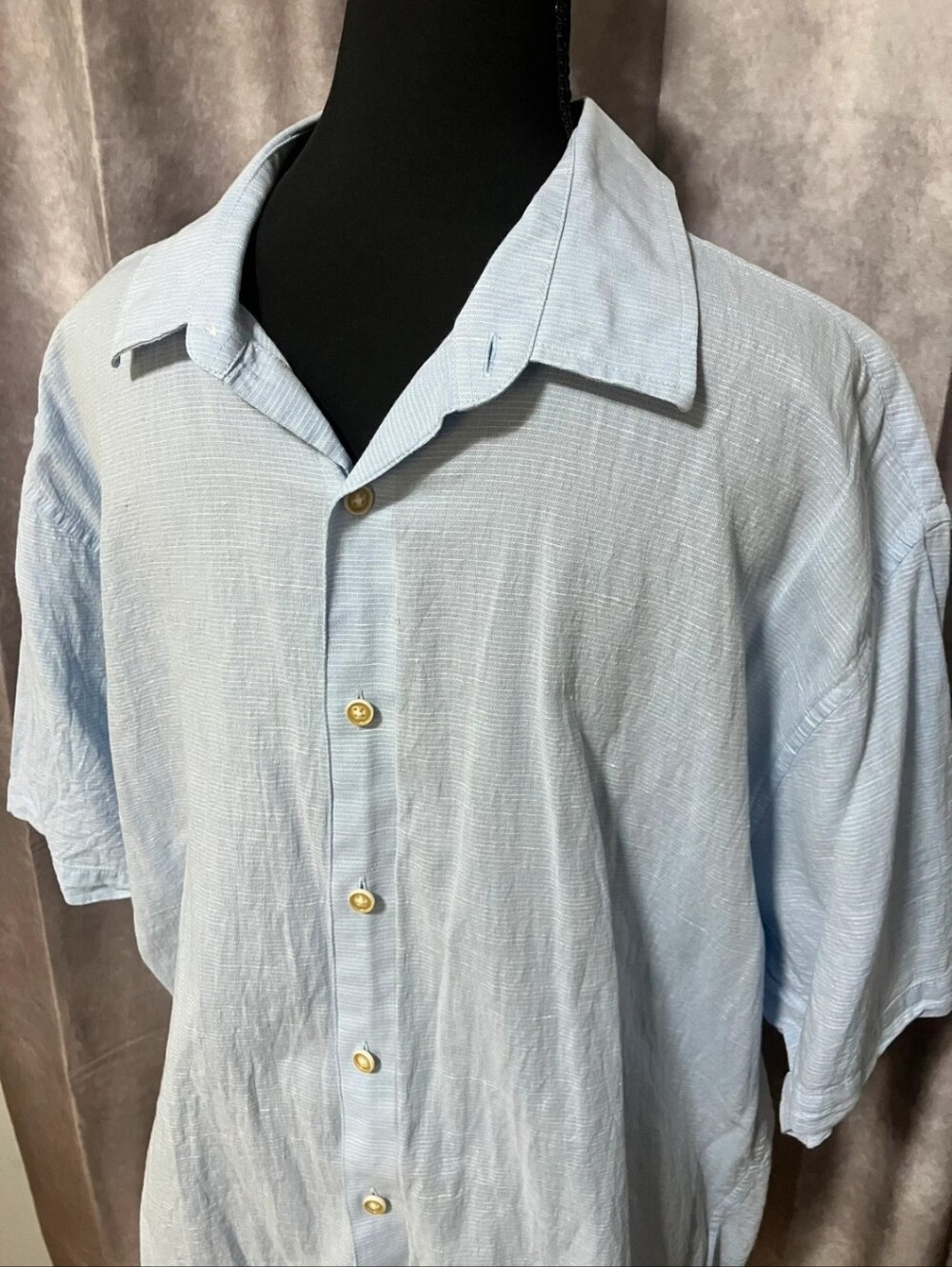 James Campbell Pale Blue Short Sleeve Button-Down Shirt